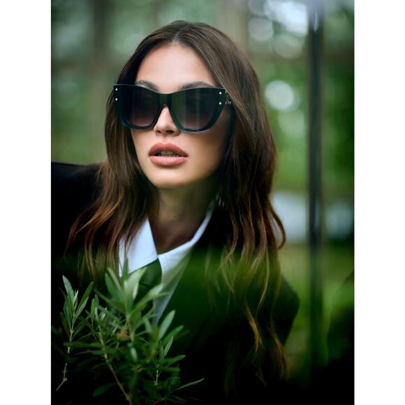 New BUGATTI 48L HAV Designer Brown Gradient Cat-Eye Sunglasses Authentic main image 4
